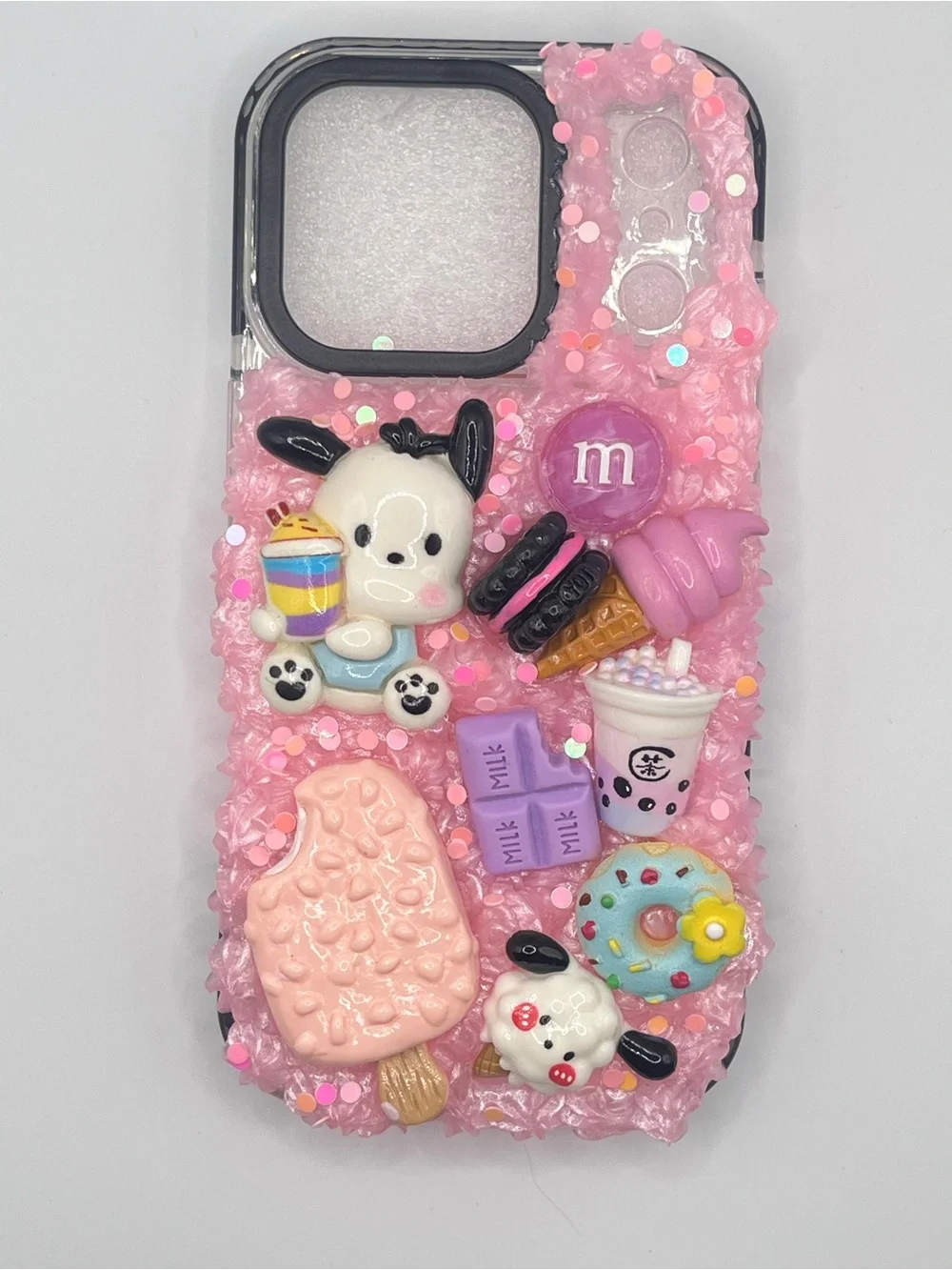 Hand Crafted Pink Kawaii Pochacco Dessert Phone Case